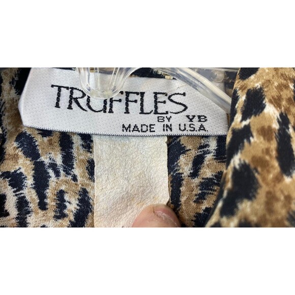 Vintage Truffles by YB Leopard | Animal Print Button Up Blouse Size XL? - Picture 9 of 14